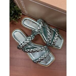 Dolce Vita Metallic Teal Braided Strap Sandals